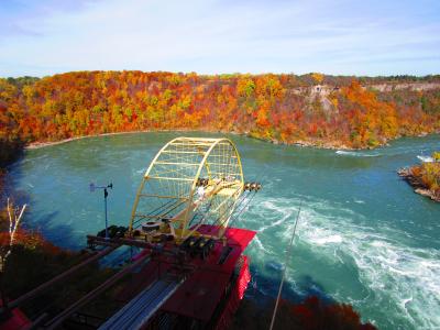 "Whirlpool" befindet sich etwas noerdlicher von den Wasserfaellen. An dieser Stelle macht der NiagaraRiver eine 90 Grad Kurve. Dadurch ist diese Ausbuchtung entstanden und wenn man runter ans Wasser geht, dann sieht es durch die Stroemungen so aus, als haette jemand den Massagegang im Whirlpool angestellt.